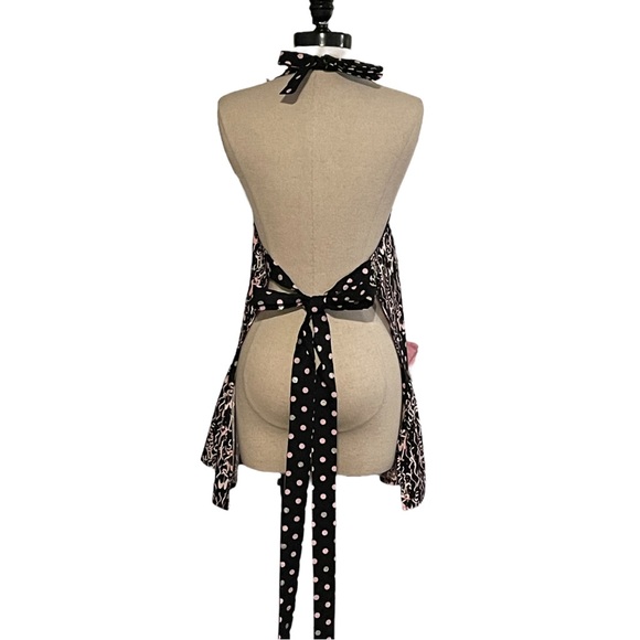 Diane’s Designs Handmade, One of a Kind Apron In Black And Pink - One Size - NWT - Picture 4 of 6